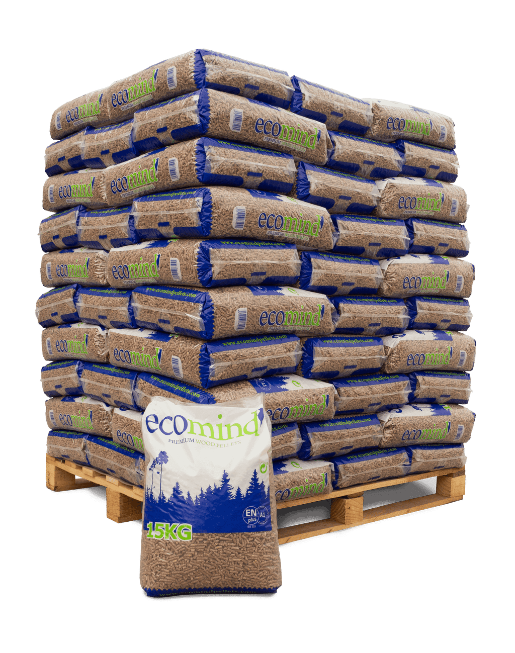 Pellet ECOMIND- Palet de pellets 72 sacos  EN+1 y DIN+