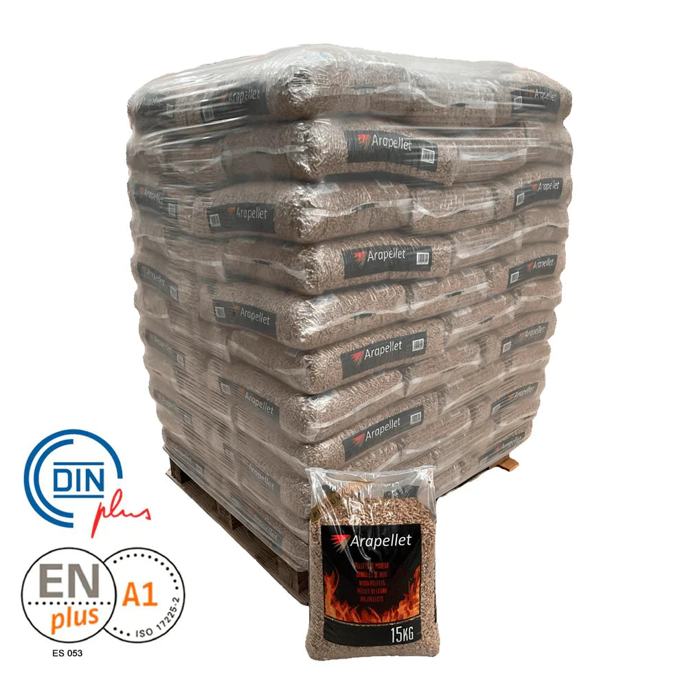 1 Camión con 24 ARAPELLET de 1872 SACOS DE 15 KG certificado DIN ENplus A1 15Kg