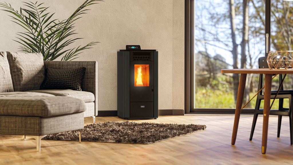 Estufa de pellet canalizable Steel 12C 10kW gris Stove Canadian