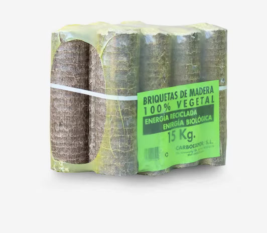Palet de 72 paquetes de 15 kilos de Briquetas de Madera - 1.050 Kilos