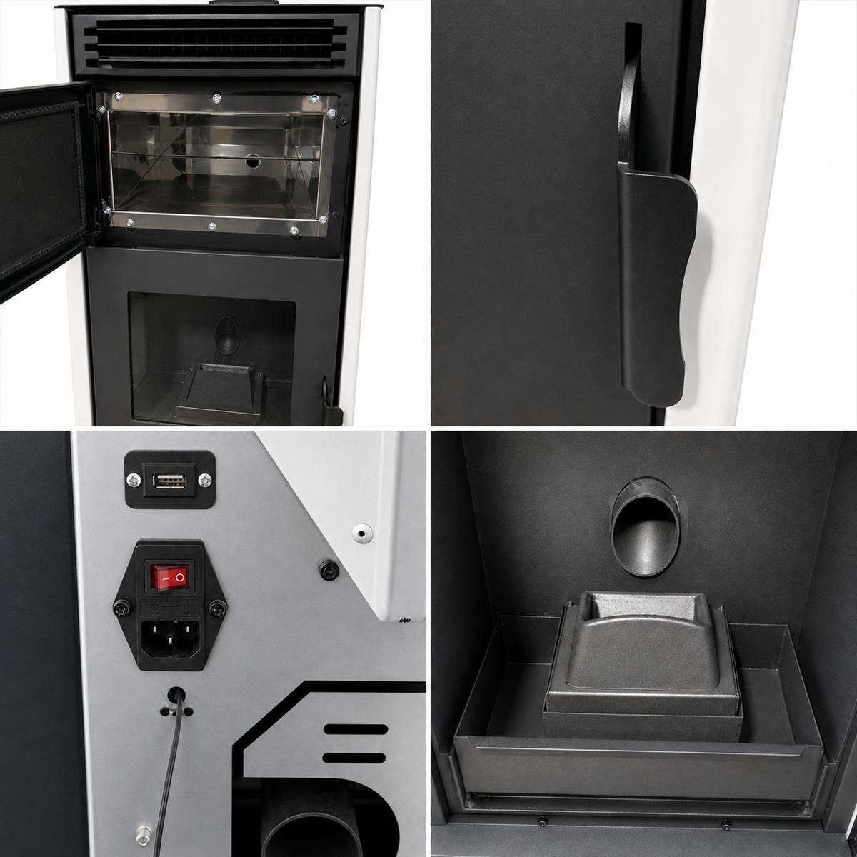 Estufa de pellets con horno de 10 kw a++ 92% para 231 m³