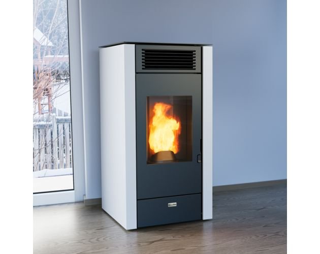 Estufa de pellet 12kW blanco Stove Canadian