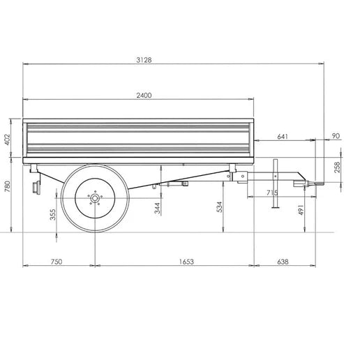 Remorque Tri-Benne DELEKS RM14-T3 1 Essieu